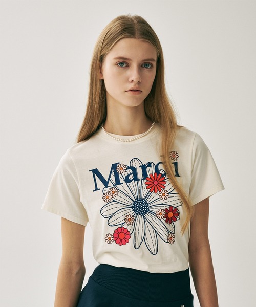 【即発】MARDI MERCREDI Tシャツ SLIM FLOWERMARDI BLOSSOM 韓国 Mardi Mercredi マルディメクルディ Tシャツ TSHIRT FLOWERMARDI