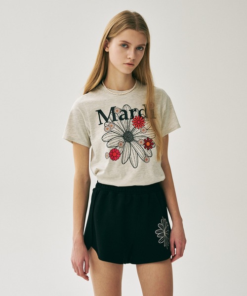 【即発】MARDI MERCREDI Tシャツ SLIM FLOWERMARDI BLOSSOM 韓国 SLIM TSHIRT FLOWERMARDI BLOSSOM（Tシャツ/カットソー）｜Mardi