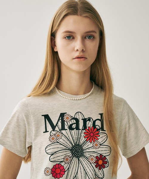 Mardi Mercredi(マルディメクルディ)の「SLIM TSHIRT FLOWERMARDI BLOSSOM / スリム Tシャツ フラワーマルディ ブロッサム(Tシャツ/カットソー・レディース・ベージュ系その他2/オートミール/ネイビー/クリーム/グレー・FREE)」の13枚目の写真