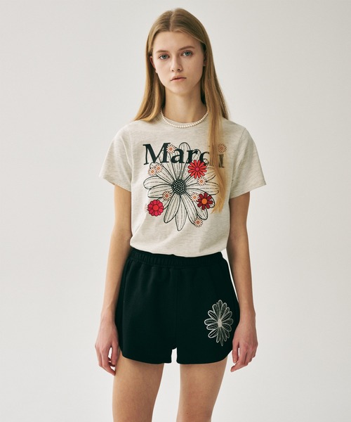 【即発】MARDI MERCREDI Tシャツ SLIM FLOWERMARDI BLOSSOM 韓国 Mardi Mercredi マルディメクルディ Tシャツ SLIM TSHIRT