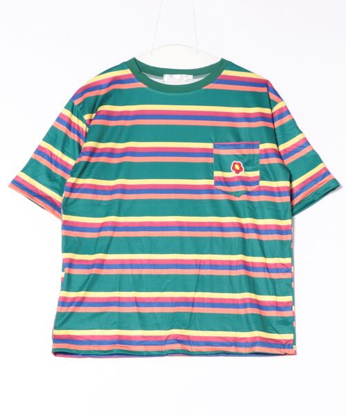 STYLEBLOCK（スタイルブロック）の「ボーダー柄5分袖Tシャツ（Tシャツ/カットソー・レディース・ブルー/グリーン/ピンク・M/L/XL/XXL）」の5枚目の写真