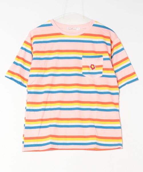 STYLEBLOCK（スタイルブロック）の「ボーダー柄5分袖Tシャツ（Tシャツ/カットソー・レディース・ブルー/グリーン/ピンク・M/L/XL/XXL）」の7枚目の写真