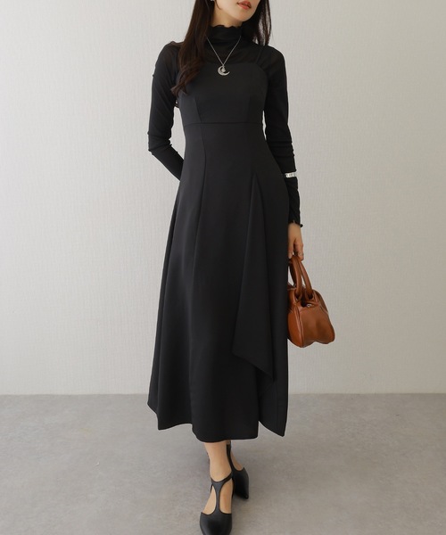 Lace Ladies（レースレディース）の「バック シャーリング キャミソール マキシ ワンピース（ワンピース・レディース・ネイビー/チャコールグレー/アイボリー/ブラック・FREE/S）」の3枚目の写真