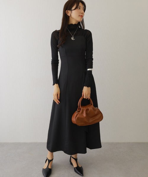 Lace Ladies（レースレディース）の「バック シャーリング キャミソール マキシ ワンピース（ワンピース・レディース・ネイビー/チャコールグレー/アイボリー/ブラック・FREE/S）」の21枚目の写真