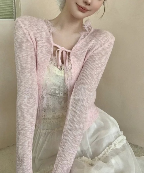 Sibra(シブラ)の「シアーカーディガン(カーディガン/ボレロ・レディース・ブルー/ピンク/ホワイト/アイボリー・M)」の15枚目の写真