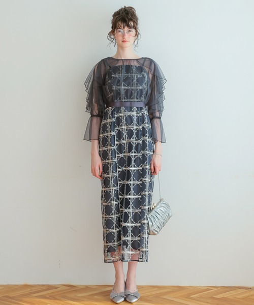 フリルスリーブチェックレースドレス（ドレス）｜Dorry Doll（ドリー