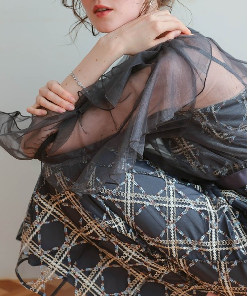 Dorry Doll（ドリードール）の「フリルスリーブチェックレースドレス