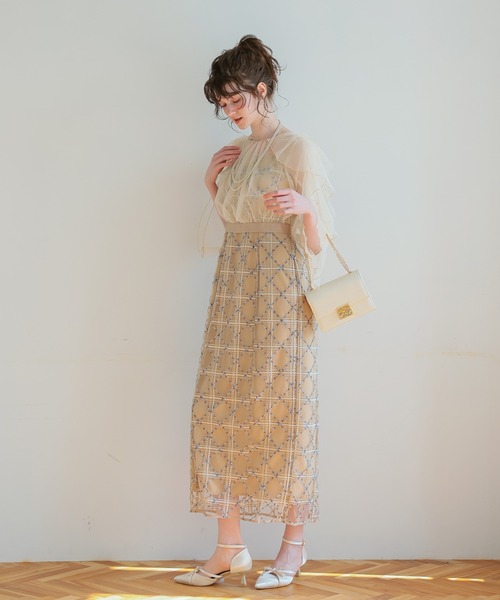 フリルスリーブチェックレースドレス（ドレス）｜Dorry Doll（ドリー