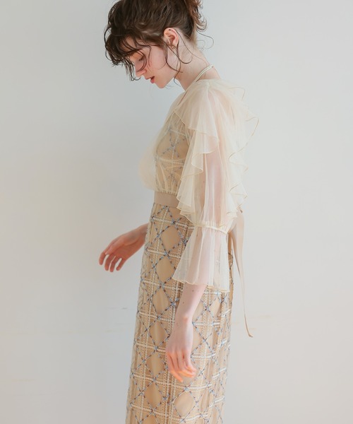 イ★新品★新作★ドリードール　フリルスリーブチェックレースドレス フリルスリーブチェックレースドレス|DorryDoll