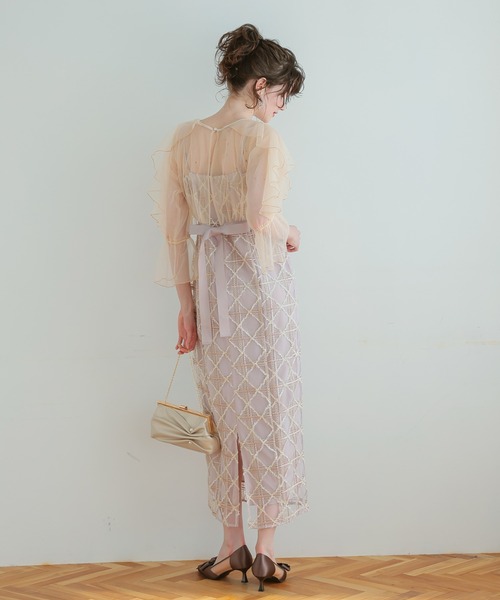 イ★新品★新作★ドリードール　フリルスリーブチェックレースドレス フリルスリーブチェックレースドレス（ドレス）｜Dorry Doll