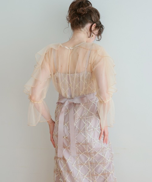 フリルスリーブチェックレースドレス（ドレス）｜Dorry Doll（ドリー