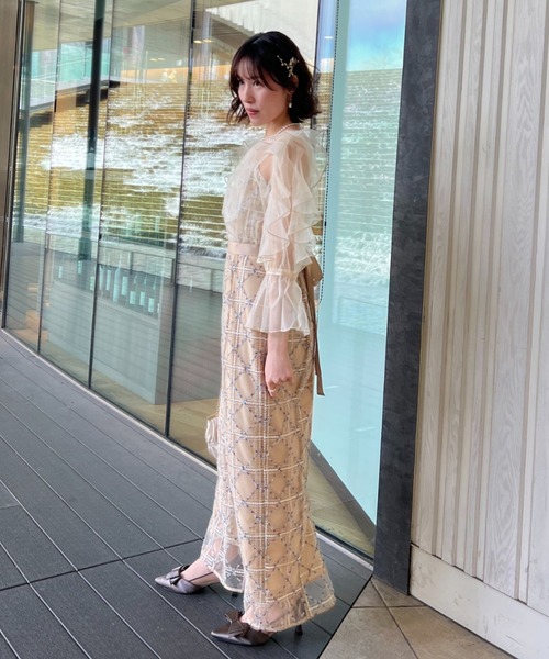 フリルスリーブチェックレースドレス（ドレス）｜Dorry Doll（ドリー