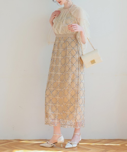 Dorry Doll(ドリードール)の「フリルスリーブチェックレースドレス(ドレス・レディース・ネイビー/ベージュ/ピンク・MEDIUM)」の13枚目の写真