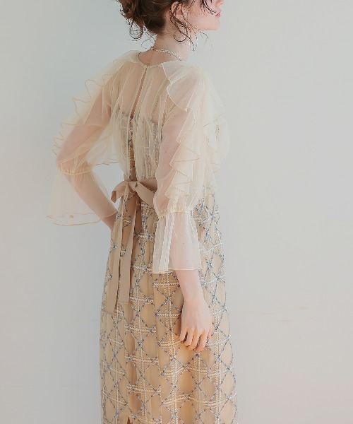 Dorry Doll(ドリードール)の「フリルスリーブチェックレースドレス(ドレス・レディース・ネイビー/ベージュ/ピンク・MEDIUM)」の18枚目の写真