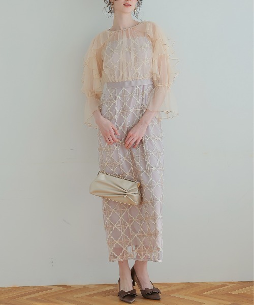 Dorry Doll(ドリードール)の「フリルスリーブチェックレースドレス(ドレス・レディース・ネイビー/ベージュ/ピンク・MEDIUM)」の21枚目の写真