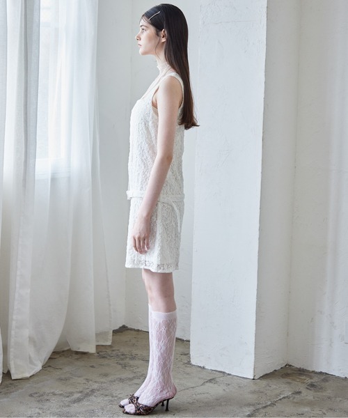 セール】Low belt lace mini dress（ワンピース）｜etre loin