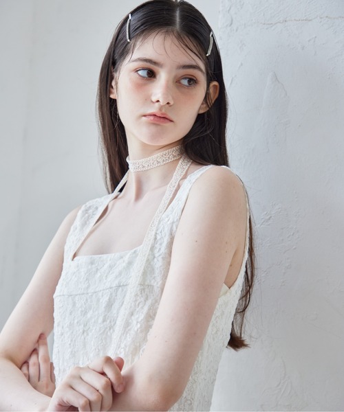 etre loin(エトルワン)の「Low belt lace mini dress(ワンピース・レディース・ブラック/ホワイト/ピンク・M)」の6枚目の写真