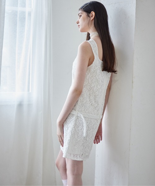 etre loin(エトルワン)の「Low belt lace mini dress(ワンピース・レディース・ブラック/ホワイト/ピンク・M)」の18枚目の写真