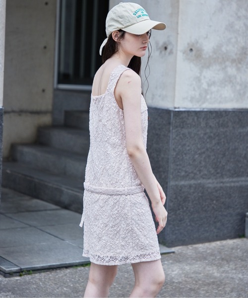 etre loin(エトルワン)の「Low belt lace mini dress(ワンピース・レディース・ブラック/ホワイト/ピンク・M)」の10枚目の写真