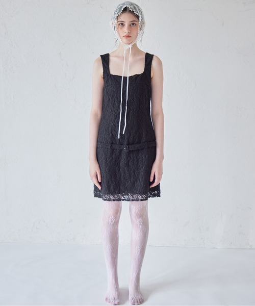 etre loin(エトルワン)の「Low belt lace mini dress(ワンピース・レディース・ブラック/ホワイト/ピンク・M)」の11枚目の写真