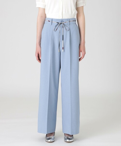 BLUE LABEL CRESTBRIDGE(ブルーレーベルクレストブリッジ)の「ハイカウントナノワイドパンツ(その他パンツ・レディース・ブルー/ベージュ/ブラック・38/36)」の3枚目の写真