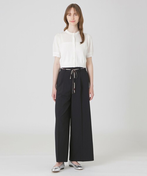 BLUE LABEL CRESTBRIDGE(ブルーレーベルクレストブリッジ)の「ハイカウントナノワイドパンツ(その他パンツ・レディース・ブルー/ベージュ/ブラック・38/36)」の4枚目の写真