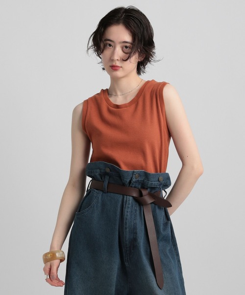 GEORGE'S(ジョージズ)の「ピグメントタンクトップ(タンクトップ・レディース・オフホワイト/チャコールグレー/ブラウン・MEDIUM/SMALL)」の16枚目の写真