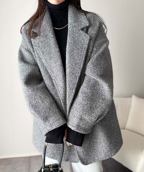 クラシカルエルフ（Classical Elf）/【2025AW新作】大人の余裕、羽織るだけで美しく。フェイクウールPコート セール】大人の余裕、羽織るだけで美しく。フェイクウールPコート