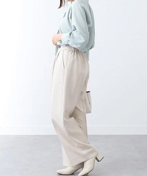 BELLUNA PLUS(ベルーナ)の「ボタンデザインセンタープレスワイドパンツ(その他パンツ・レディース・ライトグリーン/グレイッシュベージュ/ブルー・LARGE/MEDIUM)」の11枚目の写真