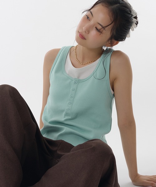 G263☆LL☆2点セット＊パーカー＋タンクトップ＊レイヤードスタイル layered like tank top with built-in cups / カップ付き