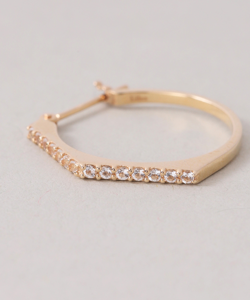 arrowラインホワイトトパーズピアス K10(両耳)（ピアス（両耳用