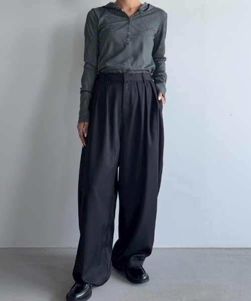 Unitage(ユニテージ)の「アソートフーディーロンT(Tシャツ/カットソー・レディース・ホワイト×ブラック/ブラック/アイボリー/ピンク/ホワイト/チャコールグレー・FREE)」の21枚目の写真