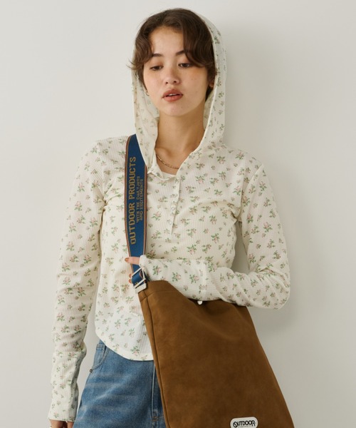 Unitage(ユニテージ)の「アソートフーディーロンT(Tシャツ/カットソー・レディース・ホワイト×ブラック/ブラック/アイボリー/ピンク/ホワイト/チャコールグレー・FREE)」の22枚目の写真