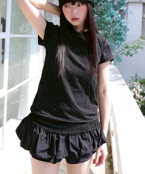 タンクトップ ノースリーブ 「Uglyshadow」DOTTED LAYERED SLEEVELESS レディース Uglyshadow】DOTTED LAYERED SLEEVELESS（タンクトップ）｜UGLY