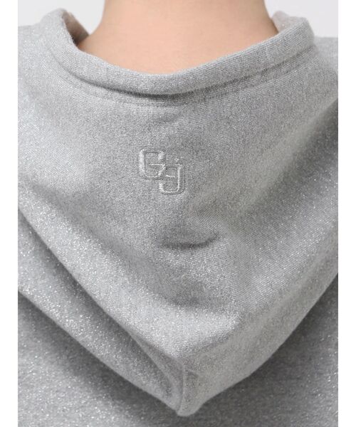 GYDA（ジェイダ）の「GG GLITTERノースリショートスウェットパーカー（Tシャツ/カットソー・レディース・ライトグレー/ブラック・FREE）」の11枚目の写真