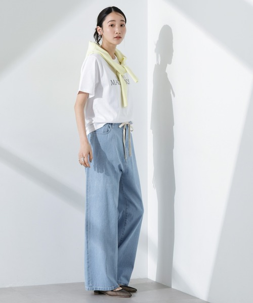 NANO universe（ナノユニバース）の「ドロストソフトデニム（デニムパンツ・レディース・ブルー/ネイビー・FREE）」の4枚目の写真