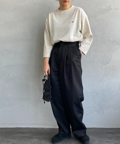 DANTON（ダントン）の「[DANTON/ダントン] ワンポイントロゴ クルーネック7分袖Tシャツ（Tシャツ/カットソー・レディース・アイボリー/ブラック/ホワイト/チャコール/ダークブラウン・S）」の19枚目の写真