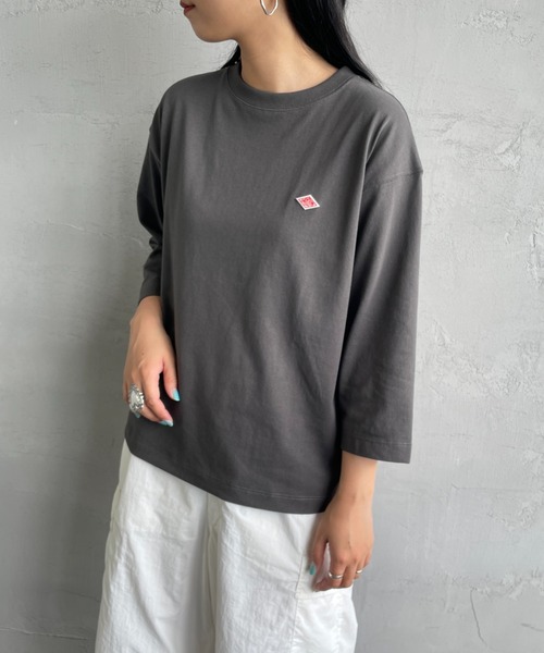 DANTON（ダントン）の「[DANTON/ダントン] ワンポイントロゴ クルーネック7分袖Tシャツ（Tシャツ/カットソー・レディース・アイボリー/ブラック/ホワイト/チャコール/ダークブラウン・S）」の12枚目の写真