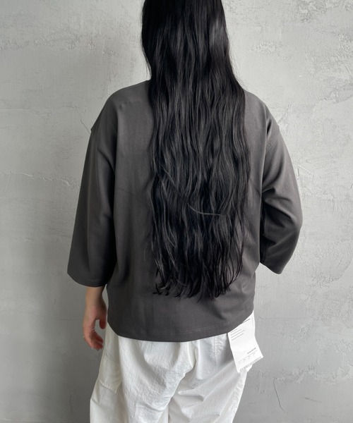 DANTON/ダントン] ワンポイントロゴ クルーネック7分袖Tシャツ（T