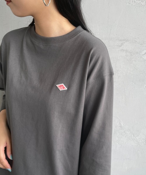 DANTON（ダントン）の「[DANTON/ダントン] ワンポイントロゴ クルーネック7分袖Tシャツ（Tシャツ/カットソー・レディース・アイボリー/ブラック/ホワイト/チャコール/ダークブラウン・S）」の8枚目の写真