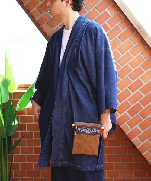 ８(eight)（エイト）の「酒倉染 2ファスナーポシェット（和装小物・メンズ・ブラウン系その他・FREE）」の3枚目の写真