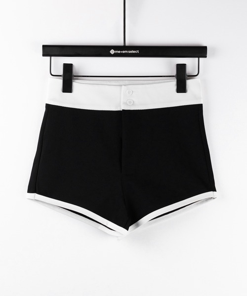 me+em select(ミームセレクト)の「※※【 2color /2size 】バイカラーマイクロミニスパンショートパンツ / bicolor micro mini span short pants(その他パンツ・レディース・ホワイト/ブラック・SMALL/MEDIUM)」の3枚目の写真