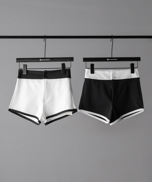 me+em select(ミームセレクト)の「※※【 2color /2size 】バイカラーマイクロミニスパンショートパンツ / bicolor micro mini span short pants(その他パンツ・レディース・ホワイト/ブラック・SMALL/MEDIUM)」の7枚目の写真