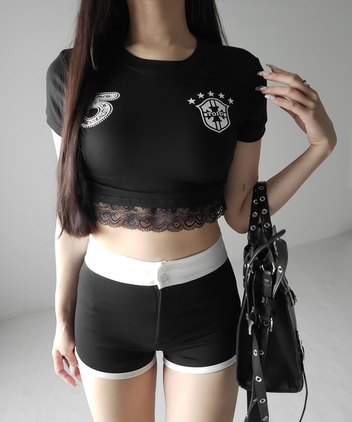 me+em select(ミームセレクト)の「※※【 2color /2size 】バイカラーマイクロミニスパンショートパンツ / bicolor micro mini span short pants(その他パンツ・レディース・ホワイト/ブラック・SMALL/MEDIUM)」の13枚目の写真