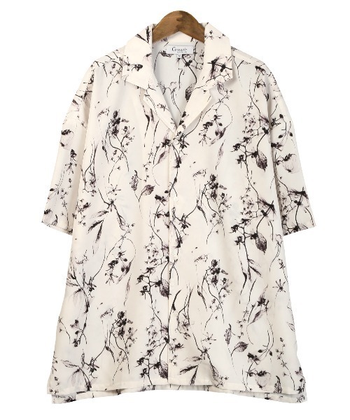 LUXSTYLE(ラグスタイル)の「花柄オープンカラー半袖シャツ(シャツ/ブラウス・メンズ・ホワイト/ブラック・L/M)」の13枚目の写真