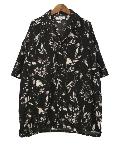 LUXSTYLE(ラグスタイル)の「花柄オープンカラー半袖シャツ(シャツ/ブラウス・メンズ・ホワイト/ブラック・L/M)」の14枚目の写真
