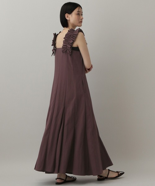 A part by(アパートバイ)の「STELLAフリルスリーブワンピース(ワンピース・レディース・ブラウン/ブルー系その他2/ブラック・FREE)」の5枚目の写真