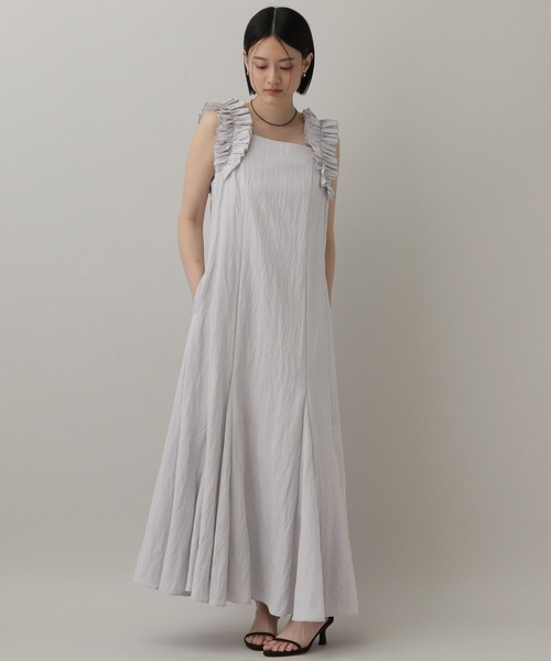 A part by(アパートバイ)の「STELLAフリルスリーブワンピース(ワンピース・レディース・ブラウン/ブルー系その他2/ブラック・FREE)」の8枚目の写真