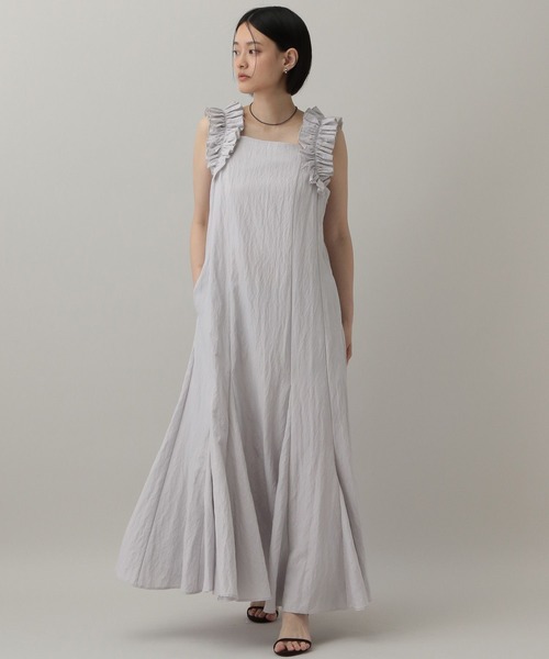 A part by(アパートバイ)の「STELLAフリルスリーブワンピース(ワンピース・レディース・ブラウン/ブルー系その他2/ブラック・FREE)」の9枚目の写真