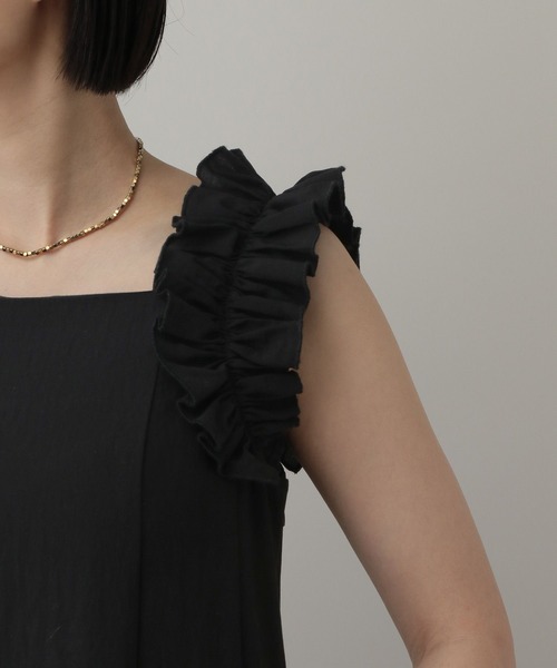 A part by(アパートバイ)の「STELLAフリルスリーブワンピース(ワンピース・レディース・ブラウン/ブルー系その他2/ブラック・FREE)」の19枚目の写真